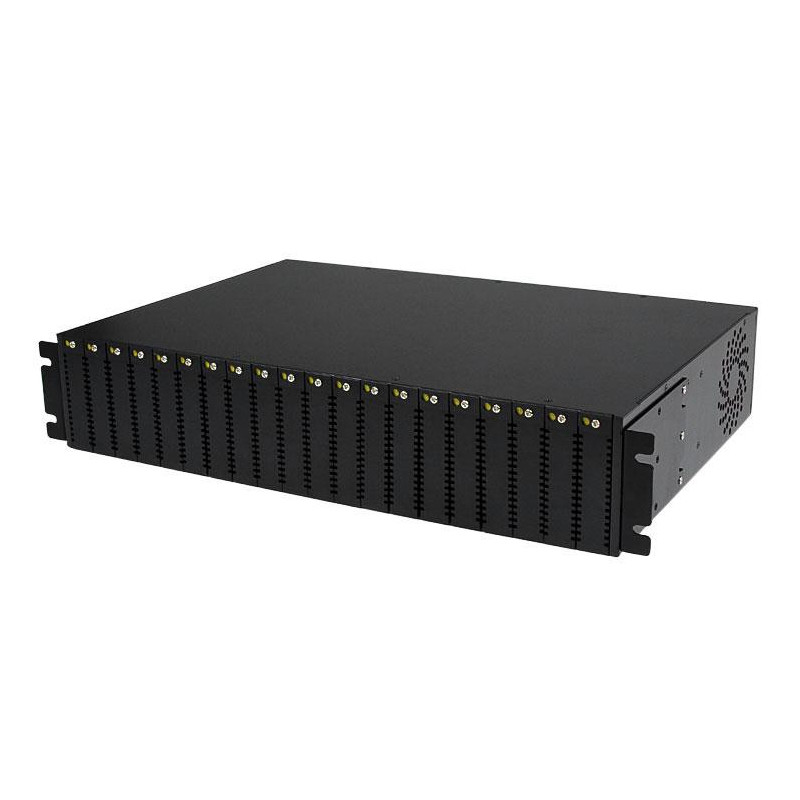 StarTech.com Chassis per convertitore media per montaggio in rack 2U da 20 slot per convertitore media in fibra ET Serie 2