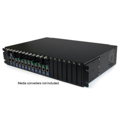 StarTech.com Chassis per convertitore media per montaggio in rack 2U da 20 slot per convertitore media in fibra ET Serie 2