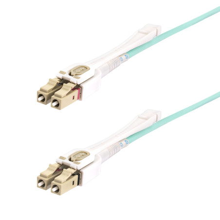 StarTech.com Cavo in fibra ottica multimodale OM4 LC a LC (UPC) con linguette push-pull, 5m, 50/125µm, Reti 100G, Insensibile