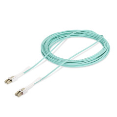 StarTech.com Cavo in fibra ottica multimodale OM4 LC a LC (UPC) con linguette push-pull, 10m, 50 125µm, Reti 100G, Insensibile