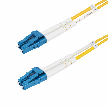 StarTech.com Cavo in fibra ottica duplex monomodale OS2 da LC a LC (UPC) da 1m, 9 125µm, 10G, Insensibile alla piegatura, Bassa