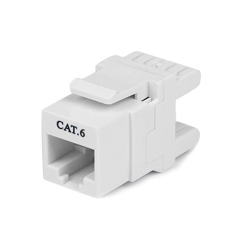 StarTech.com Jack Keystone Cat 6 180° - Jack a parete Cat6 Ethernet RJ45 bianco - Tipo 110