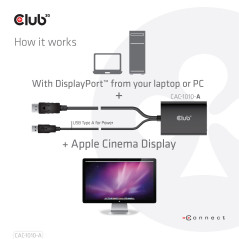 CLUB3D CAC-1010-A cavo e adattatore video 0,6 m DisplayPort DVI-D + USB