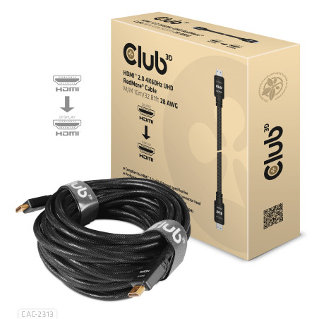 CLUB3D HDMI 2.0 4K60Hz RedMere cable 10m 32.8ft