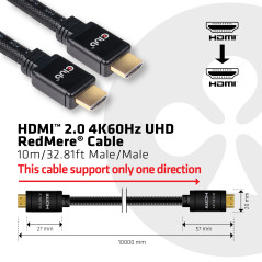 CLUB3D HDMI 2.0 4K60Hz RedMere cable 10m 32.8ft