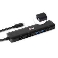 CLUB3D CSV-1592 replicatore di porte e docking station per laptop USB 3.2 Gen 1 (3.1 Gen 1) Type-C Nero