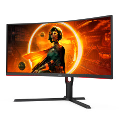 AOC G3 CU34G3S BK LED display 86,4 cm (34") 3440 x 1440 Pixel Wide Quad HD Nero, Rosso