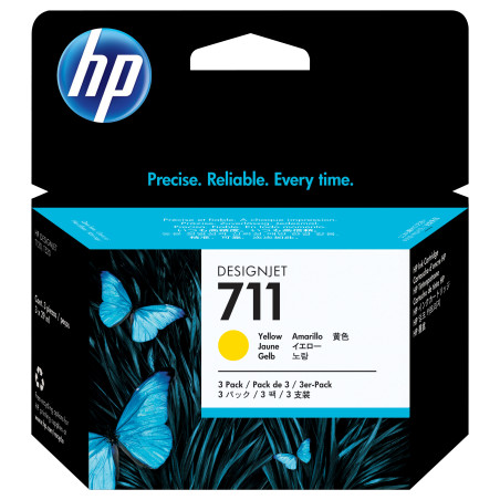 HP Confezione da 3 cartucce di inchiostro giallo DesignJet 711, 29 ml