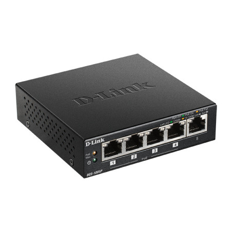 D-Link DGS-1005P E switch di rete Non gestito Gigabit Ethernet (10 100 1000) Supporto Power over Ethernet (PoE) Nero