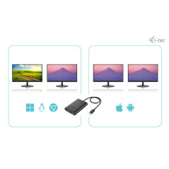 i-tec USB-C Dual 4K 60Hz (single 8K 30Hz) DP Video Adapter