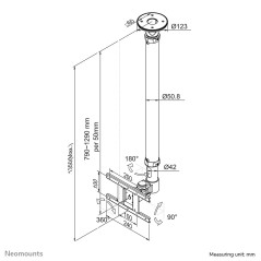 Neomounts Supporto da soffitto per schermi LCD LED TFT