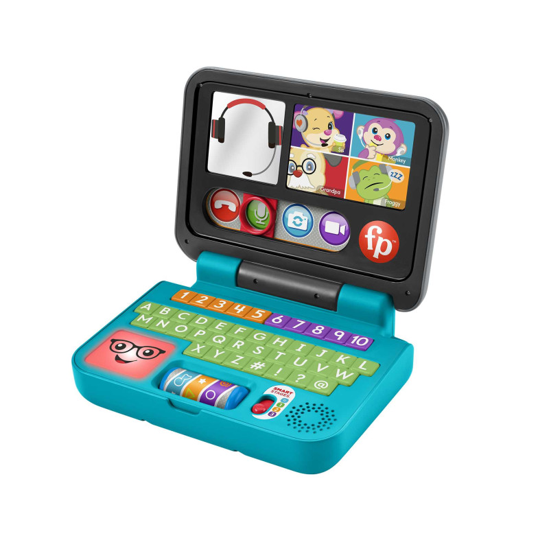 Fisher-Price Laugh & Learn Ridi e Impara Il Mio Primo Laptop, Edizione italiana, Giocattolo Elettronico con Contenuti Educativi