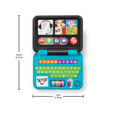 Fisher-Price Laugh & Learn Ridi e Impara Il Mio Primo Laptop, Edizione italiana, Giocattolo Elettronico con Contenuti Educativi