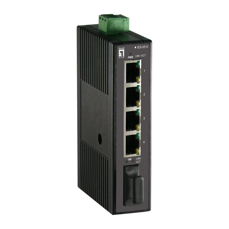 LevelOne IES-0510 switch di rete Non gestito Fast Ethernet (10/100) Nero