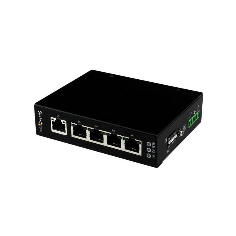 StarTech.com Switch di rete Commutatore Industriale Gigabit Ethernet a 5 porte non gestito - Guide DIN / Montabile a parete