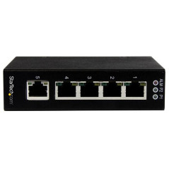 StarTech.com Switch di rete Commutatore Industriale Gigabit Ethernet a 5 porte non gestito - Guide DIN / Montabile a parete