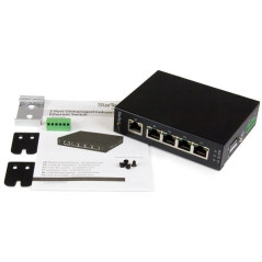 StarTech.com Switch di rete Commutatore Industriale Gigabit Ethernet a 5 porte non gestito - Guide DIN   Montabile a parete