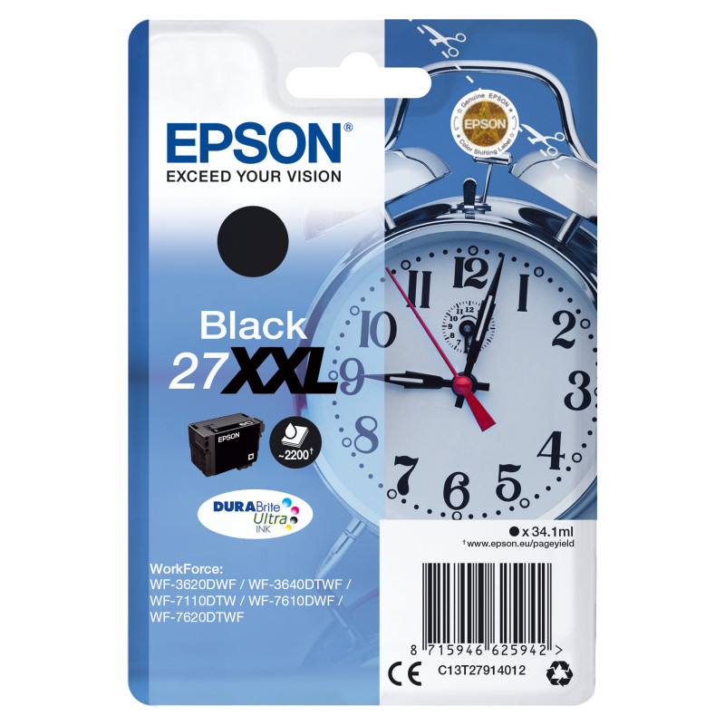 Epson Alarm clock Cartuccia Sveglia Nero Inchiostri DURABrite Ultra 27XXL