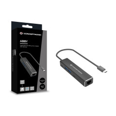 Conceptronic ABBY13B replicatore di porte e docking station per laptop Cablato USB 3.2 Gen 1 (3.1 Gen 1) Type-C Grigio