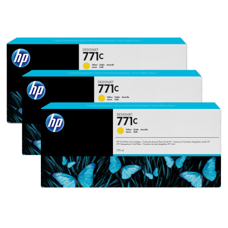 HP Confezione da 3 cartucce di inchiostro giallo DesignJet 771C, 775 ml