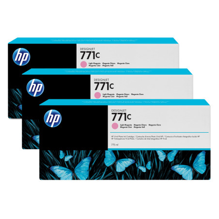 HP Confezione da 3 cartucce di inchiostro magenta chiaro DesignJet 771C, 775 ml