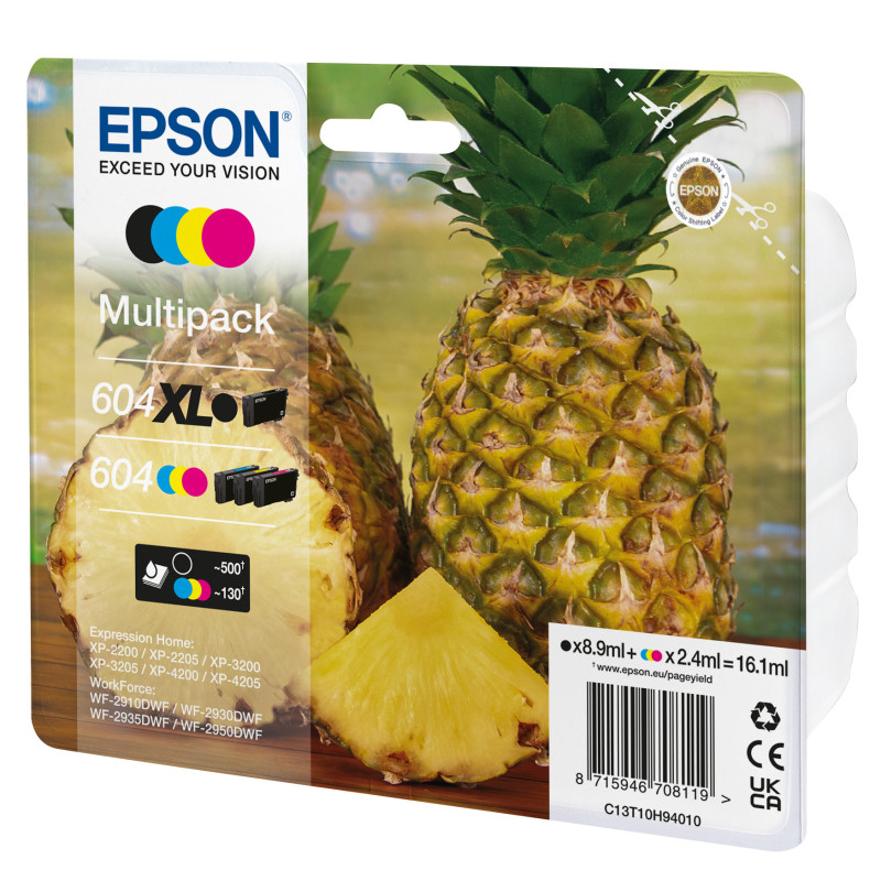 Epson 604XL cartuccia d'inchiostro 4 pz Originale Resa elevata (XL) Nero, Ciano, Magenta, Giallo