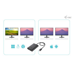 i-tec USB-C Dual 4K 60Hz (single 8K 30Hz) HDMI Video Adapter