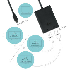 i-tec USB-C 3.1 Dual 4K HDMI Video Adapter