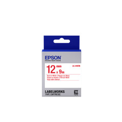 Epson Nastro fondo Standard Bianco per testo Rosso 12 9 LK-4WRN