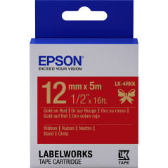 Epson Nastro satinato per etichettatrici LK-4RKK oro rosso 12 mm (5 m)