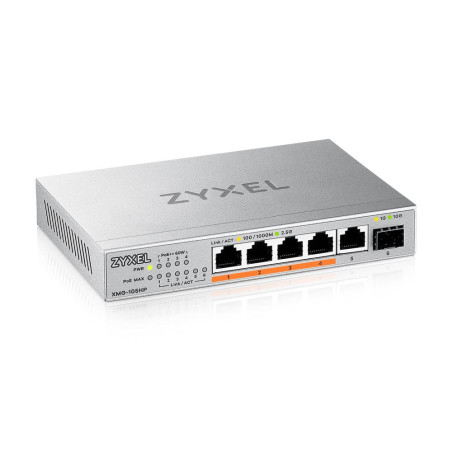 Zyxel XMG-105HP Non gestito 2.5G Ethernet (100 1000 2500) Supporto Power over Ethernet (PoE) Argento