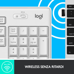 Logitech MK295 Kit Mouse e Tastiera Wireless – Tecnologia SilentTouch, Tastierino Numerico, Tasti Scelta Rapida, Tracciamento