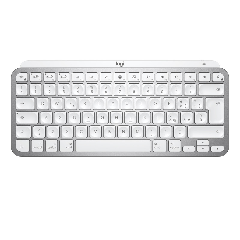 Logitech MX Keys Mini per Mac Tastiera Wireless, Minimal, Compatta, Bluetooth, Tasti Retroilluminati, USB-C, Digitazione