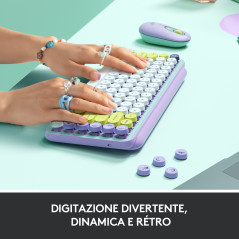 Logitech POP Keys Tastiera Meccanica Wireless con Tasti Emoji Personalizzabili, Design Compatto Durevole, Connettività