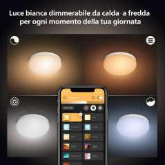 Philips Hue White and Color ambiance Flourish Plafoniera Smart Bianco in Vetro