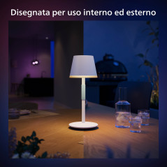 Philips Hue White and Color ambiance Go Lampada Smart da Tavolo Ricaricabile Bianca Wireless