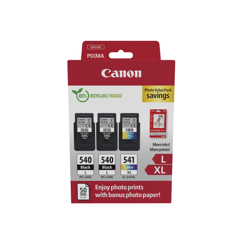 Canon 5224B015 cartuccia d'inchiostro 3 pz Originale Nero, Ciano, Magenta, Giallo