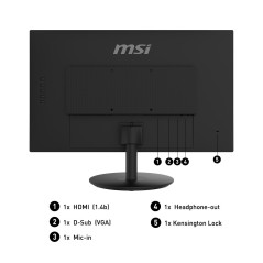 MSI Pro MP242 Monitor PC 60,5 cm (23.8") 1920 x 1080 Pixel Full HD LCD Nero