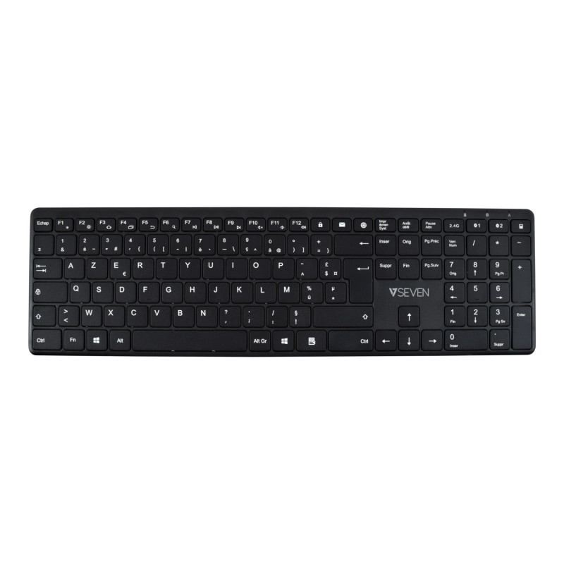 V7 Tastiera Bluetooth KW550FRBT da 2,4 GHZ a due modalità, AZERTY francese - Nero