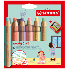 STABILO woody 3 in 1 Colori assortiti 6 pz