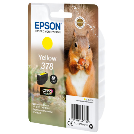 Epson Squirrel Singlepack Yellow 378 Claria Photo HD Ink