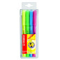 STABILO Flash Pack evidenziatore 4 pz Punta smussata Blu, Verde, Rosa, Giallo