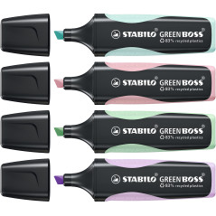 STABILO GREEN BOSS evidenziatore 4 pz Punta smussata Verde, Menta, Rosa, Viola