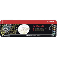 STABILO Pen 68 metallic marcatore Medio Multicolore 6 pz