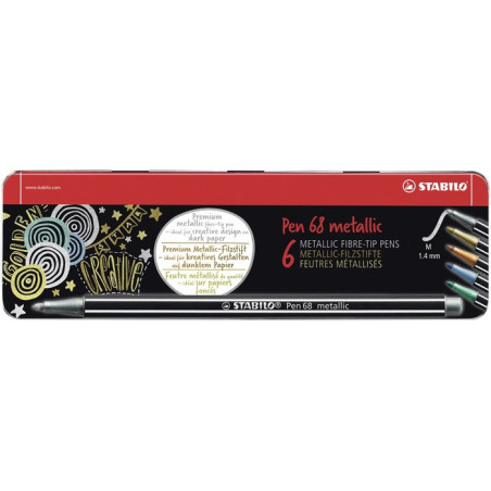 STABILO Pen 68 metallic marcatore Medio Multicolore 6 pz