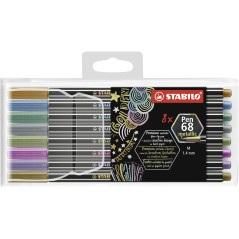 STABILO Pen 68 metallic marcatore Medio Rame, Oro, Blu metallizzato, Verde metallizato, Rosa metallizzato, Viola metallico,