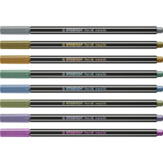 STABILO Pen 68 metallic marcatore Medio Multicolore 8 pz