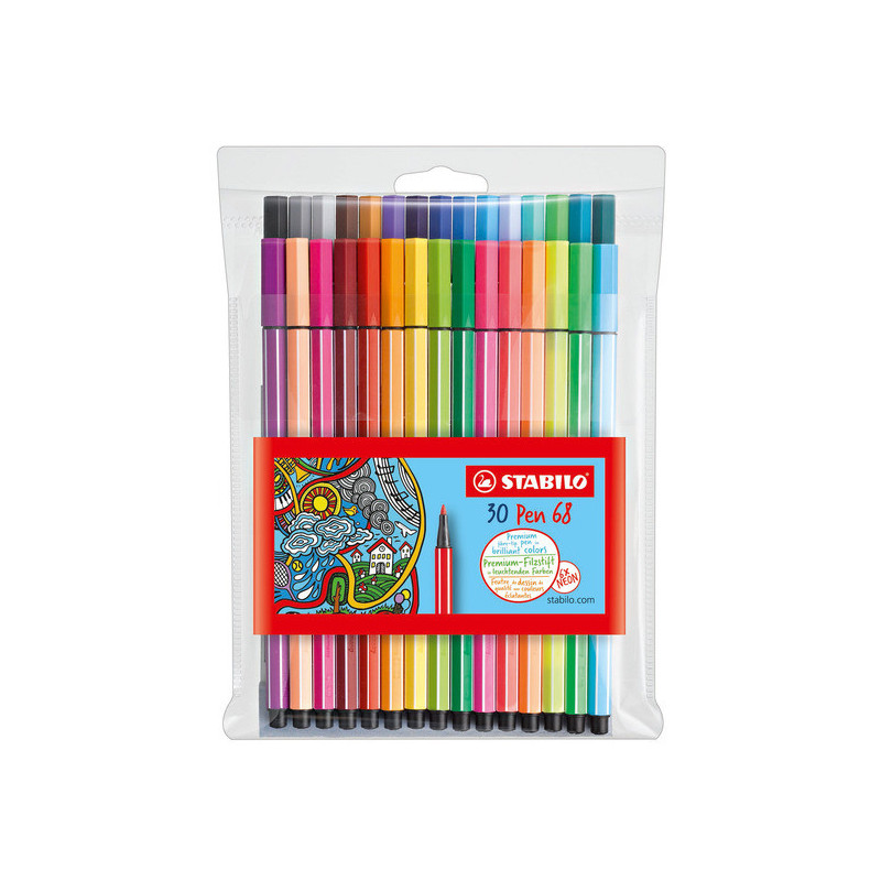 STABILO Pen 68 marcatore Medio Multicolore 30 pz