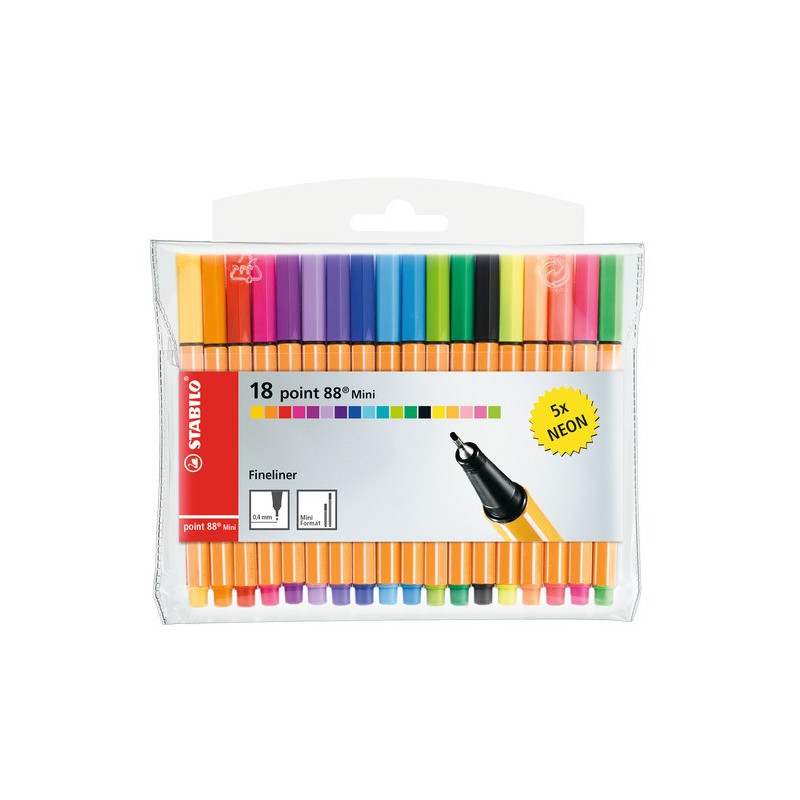 STABILO point 88 Mini penna tecnica Fine Multicolore 18 pz