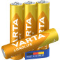 Varta Longlife, Batteria Alcalina, AAA, Micro, LR03, 1.5V, Blister da 4, Made in Germany